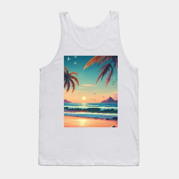 Beach, Tropical ocean Tank Top by designgoodstore_2